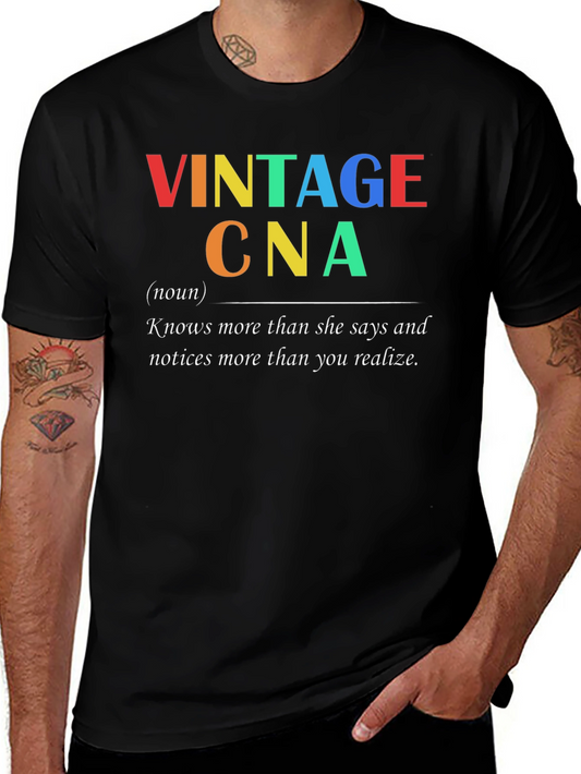Vintage CNA T-Shirt - Colorful Graphic Design
