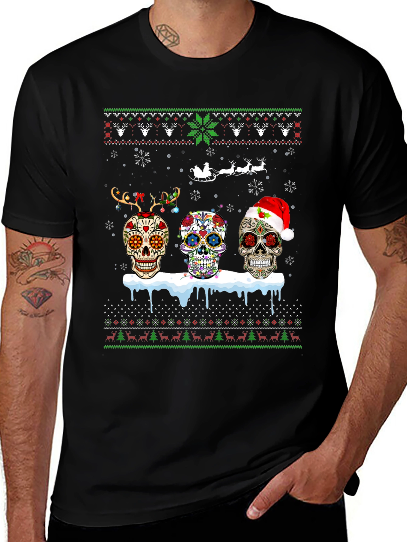 Sugar Skull Christmas T-Shirt