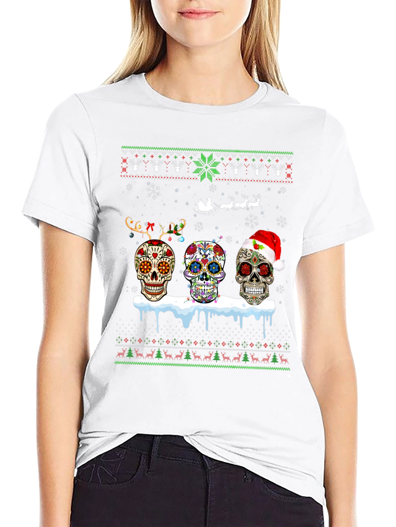 Sugar Skull Christmas T-Shirt