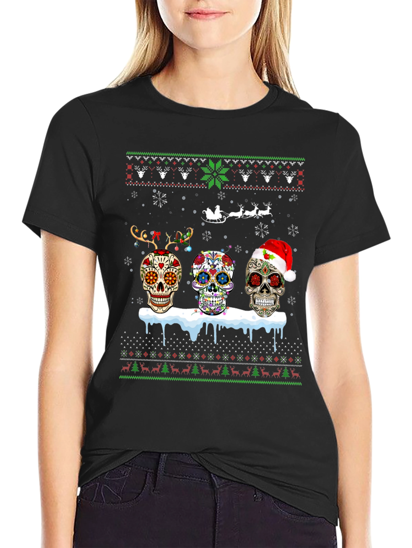 Sugar Skull Christmas T-Shirt