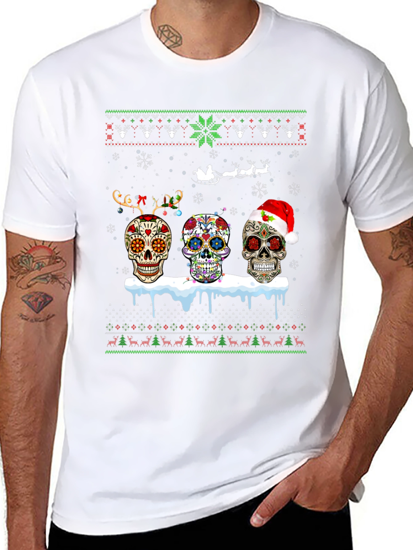 Sugar Skull Christmas T-Shirt