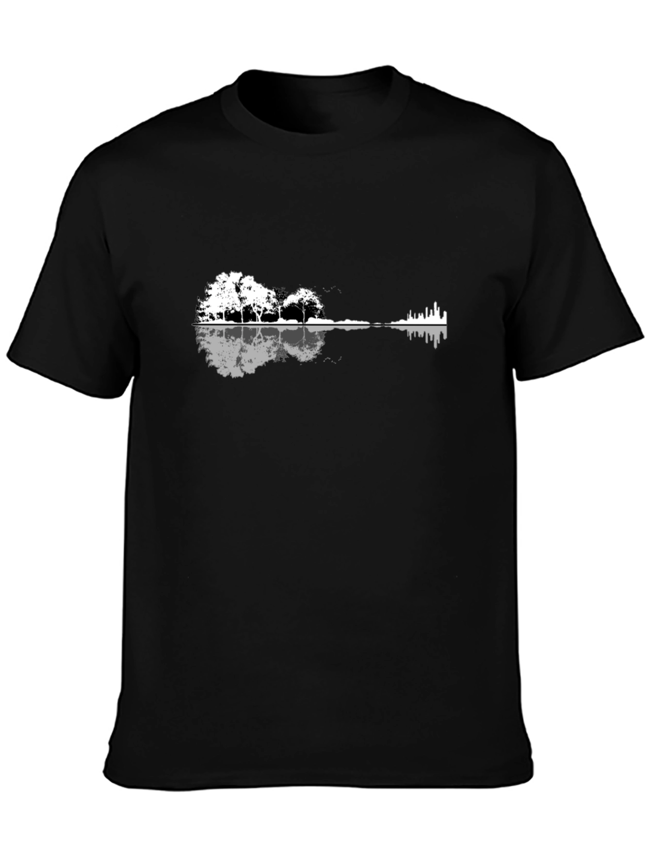 Guitar Landscape T-Shirt - Black Graphic Tee