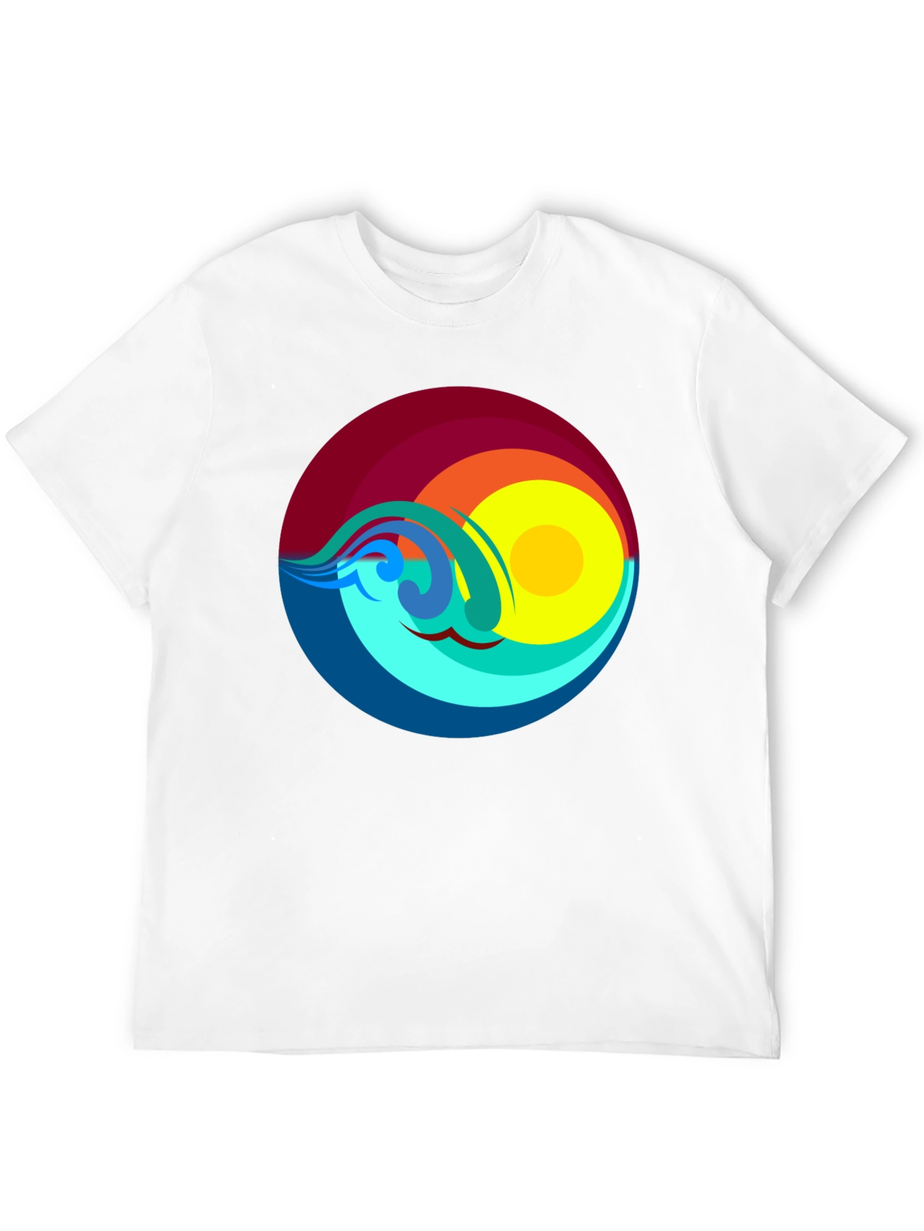 Sunset Waves Graphic T-Shirt - Black