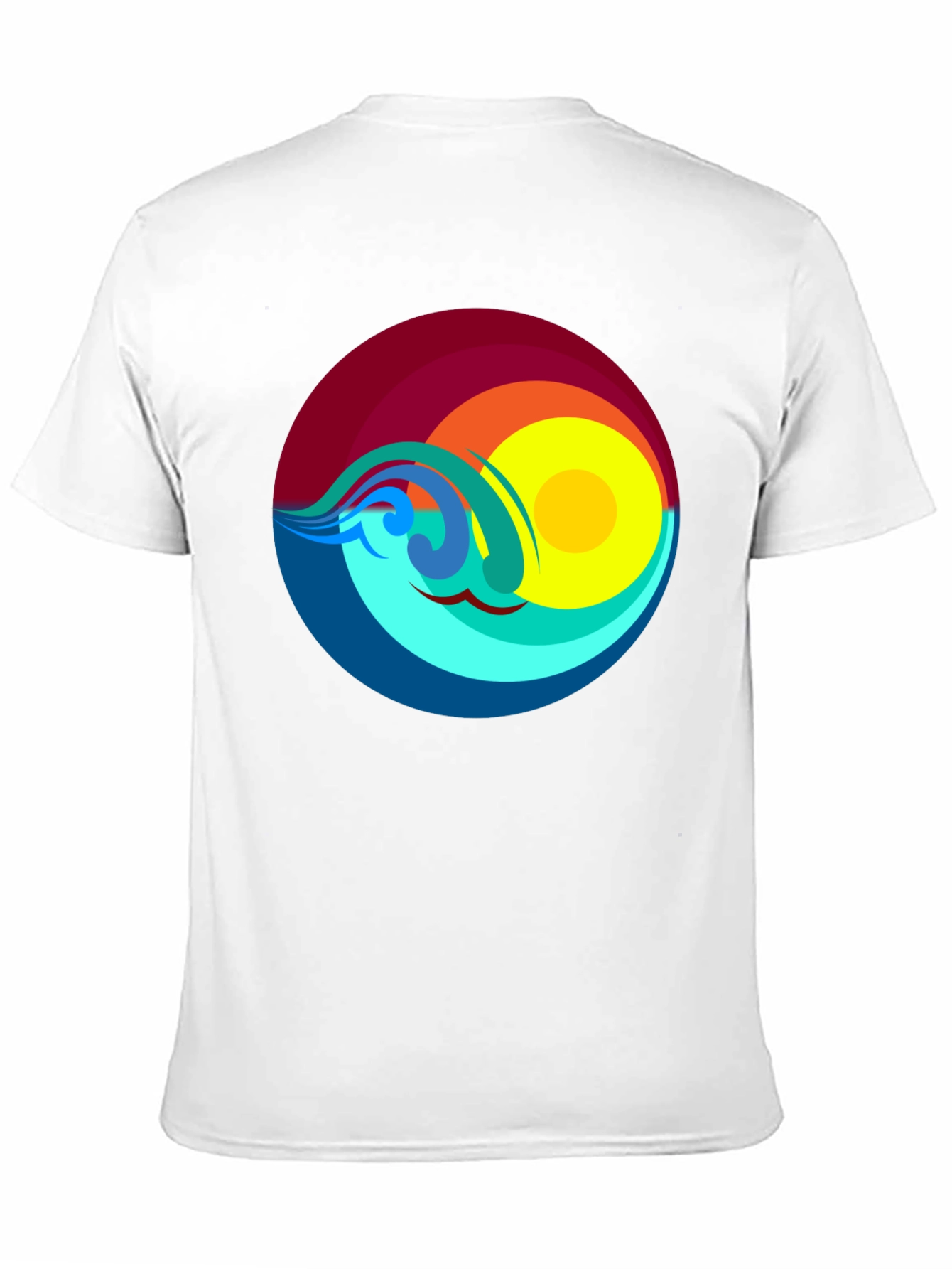 Sunset Waves Graphic T-Shirt - Black