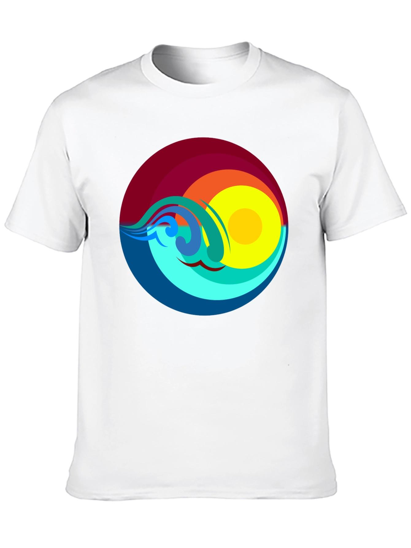 Sunset Waves Graphic T-Shirt - Black