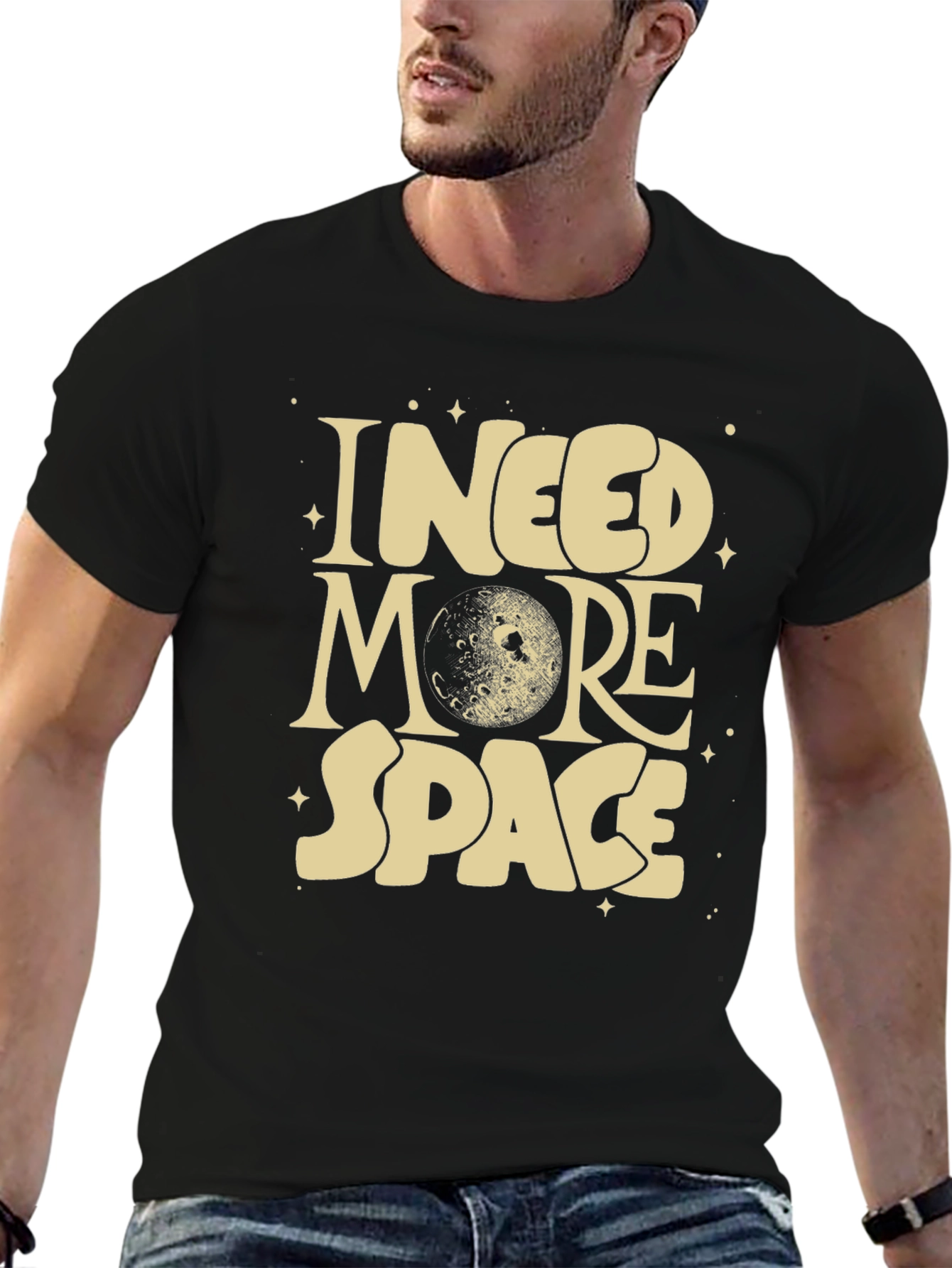 I Need More Space Graphic T-Shirt - Black