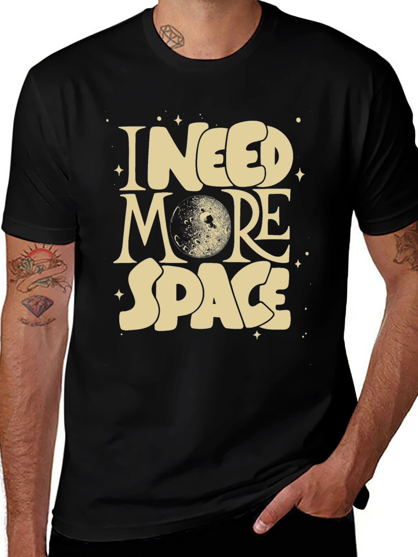 I Need More Space Graphic T-Shirt - Black