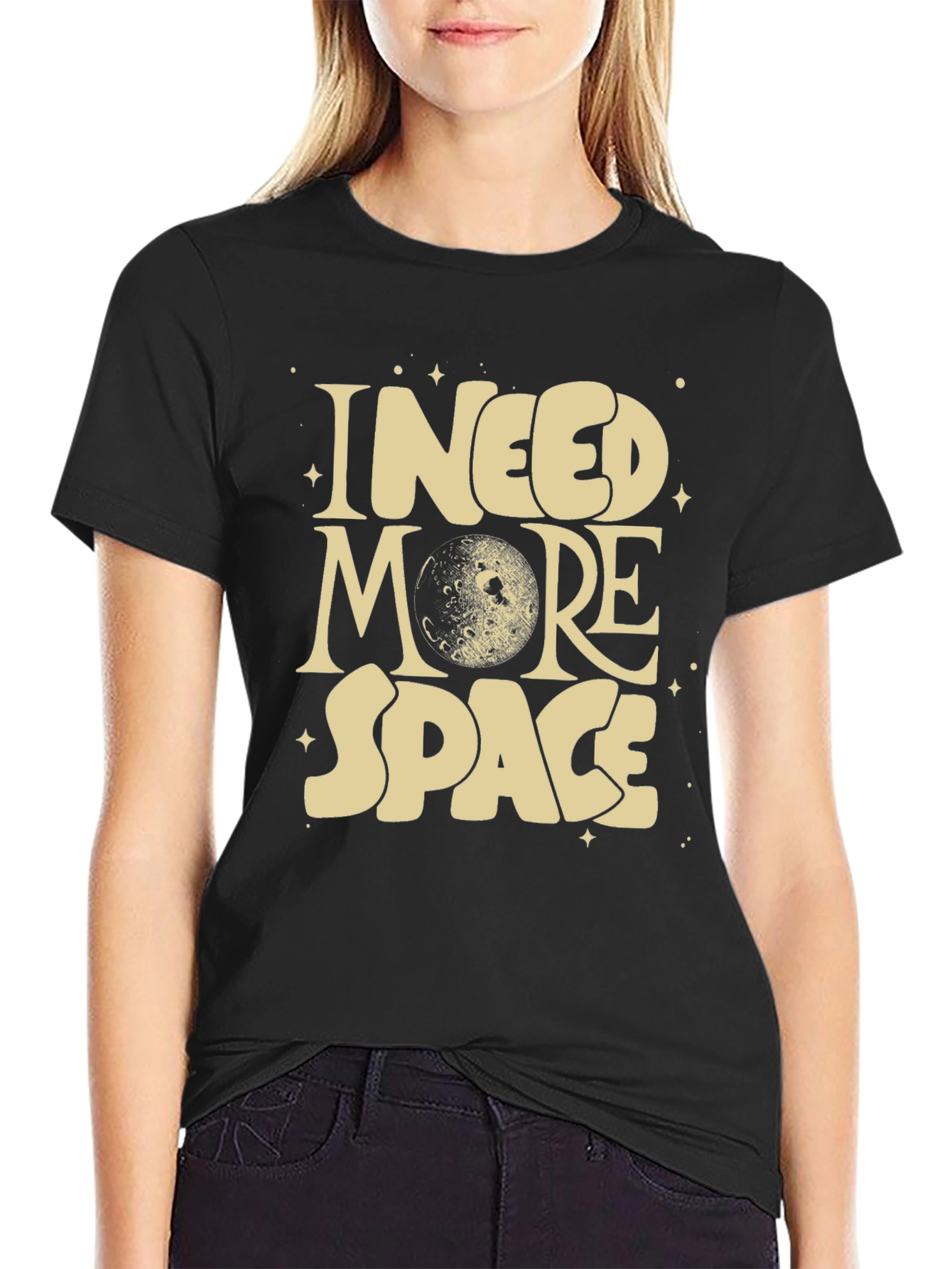 I Need More Space Graphic T-Shirt - Black