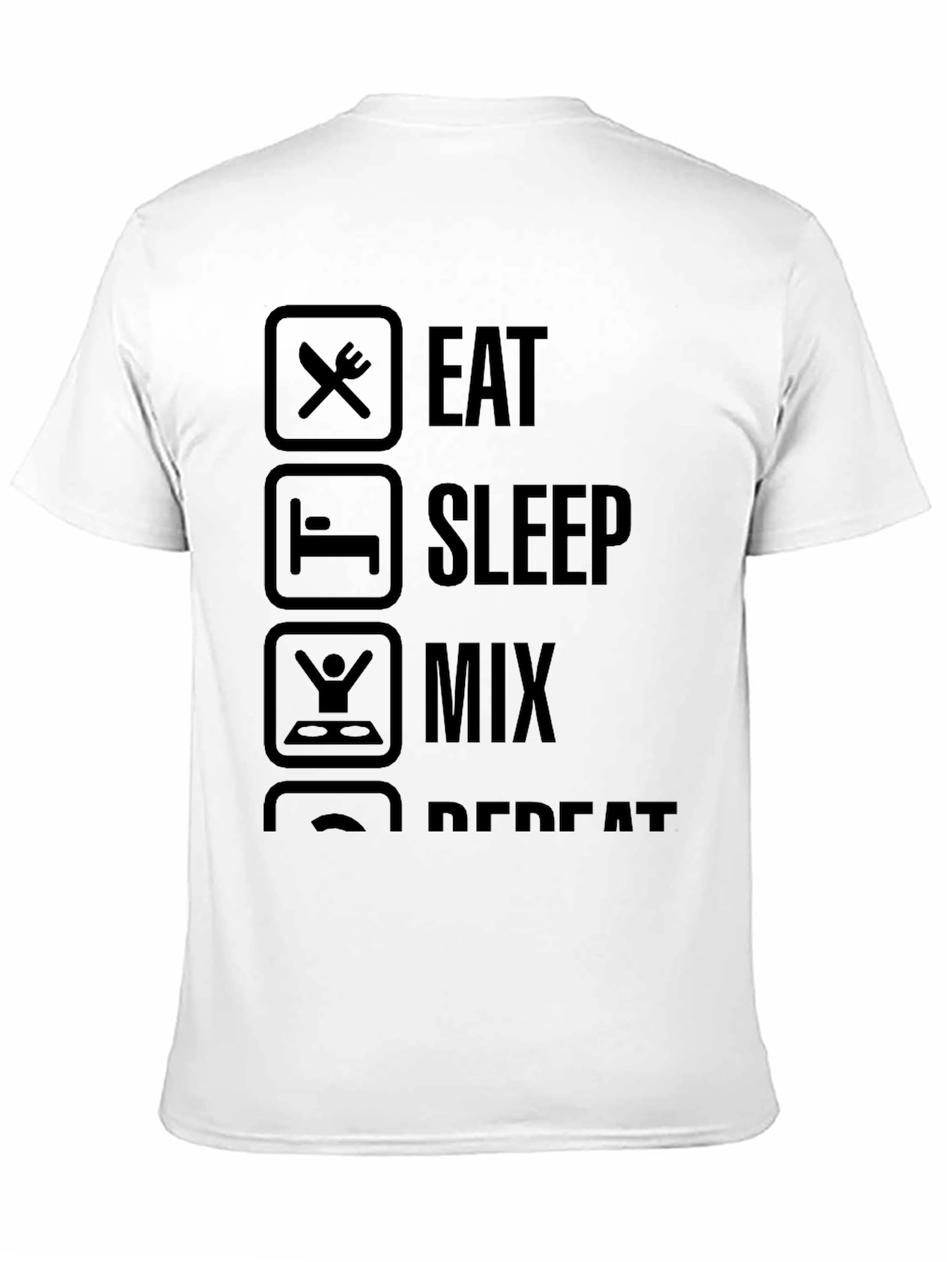 Eat Sleep Mix Repeat Black Graphic T-Shirt