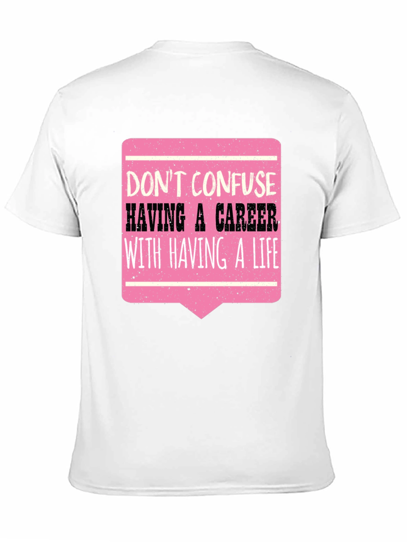 Career vs Life Graphic Tee - Black Casual T-Shirt