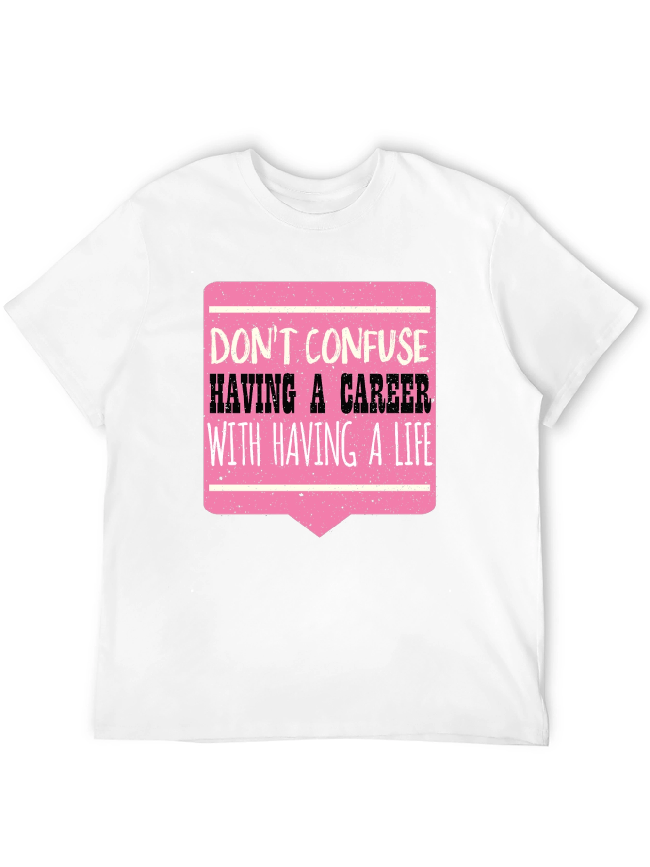 Career vs Life Graphic Tee - Black Casual T-Shirt