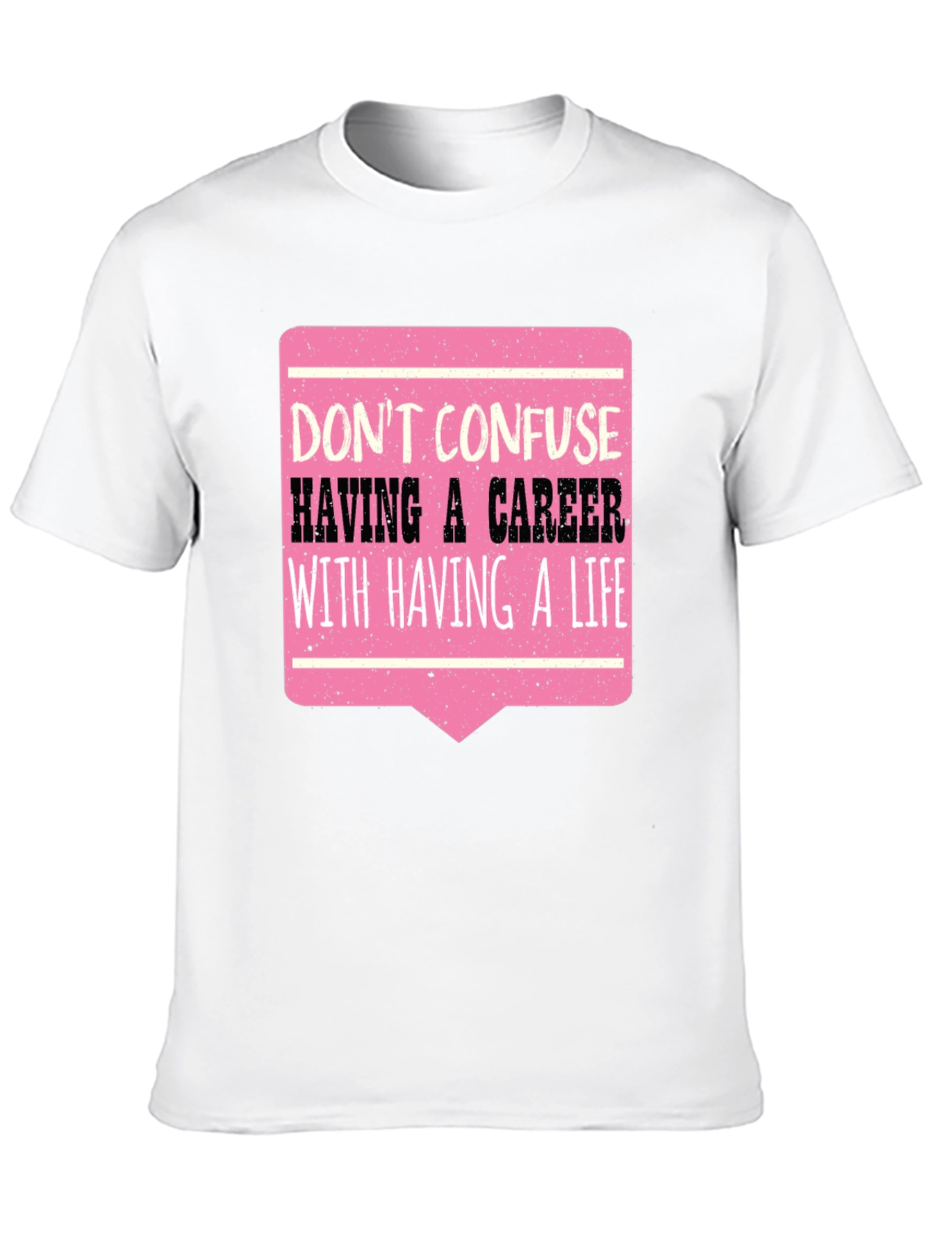 Career vs Life Graphic Tee - Black Casual T-Shirt