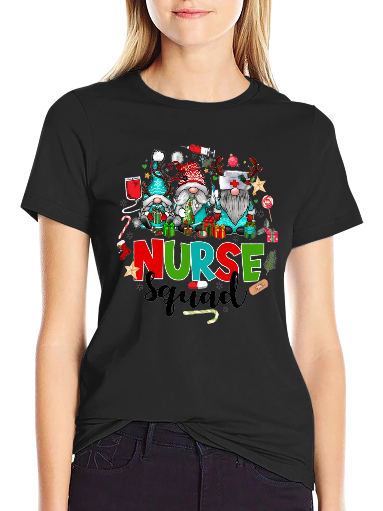 Festive Nurse Squad Christmas T-Shirt