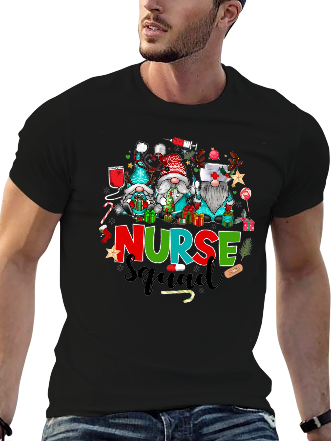 Festive Nurse Squad Christmas T-Shirt