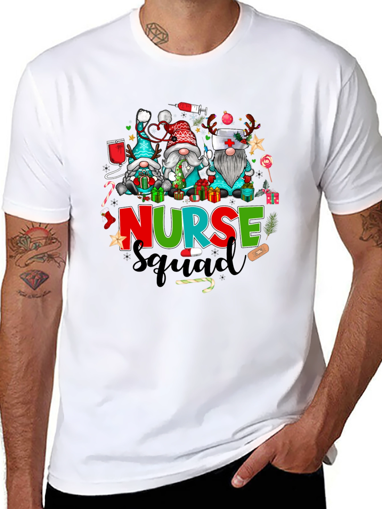Festive Nurse Squad Christmas T-Shirt