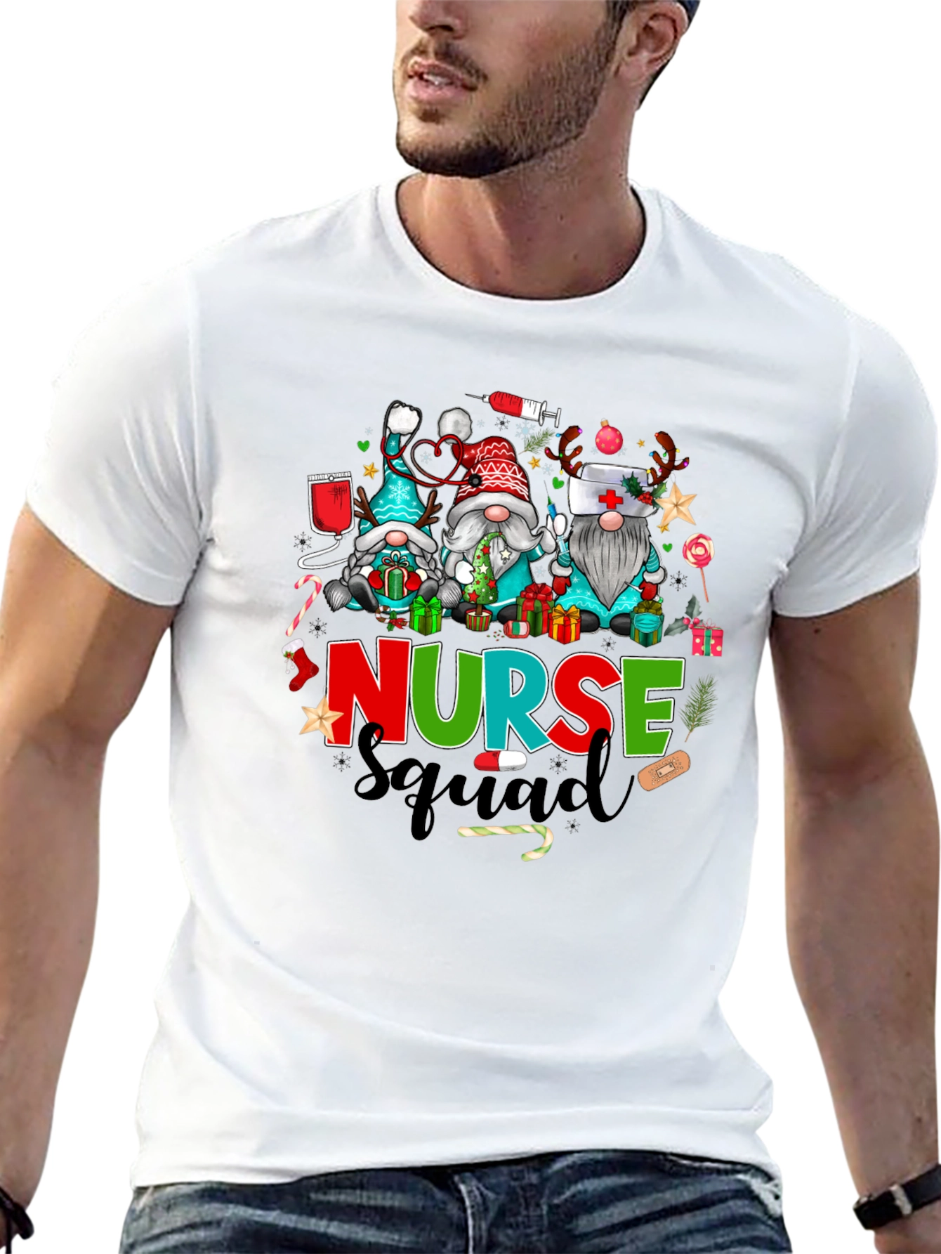 Festive Nurse Squad Christmas T-Shirt