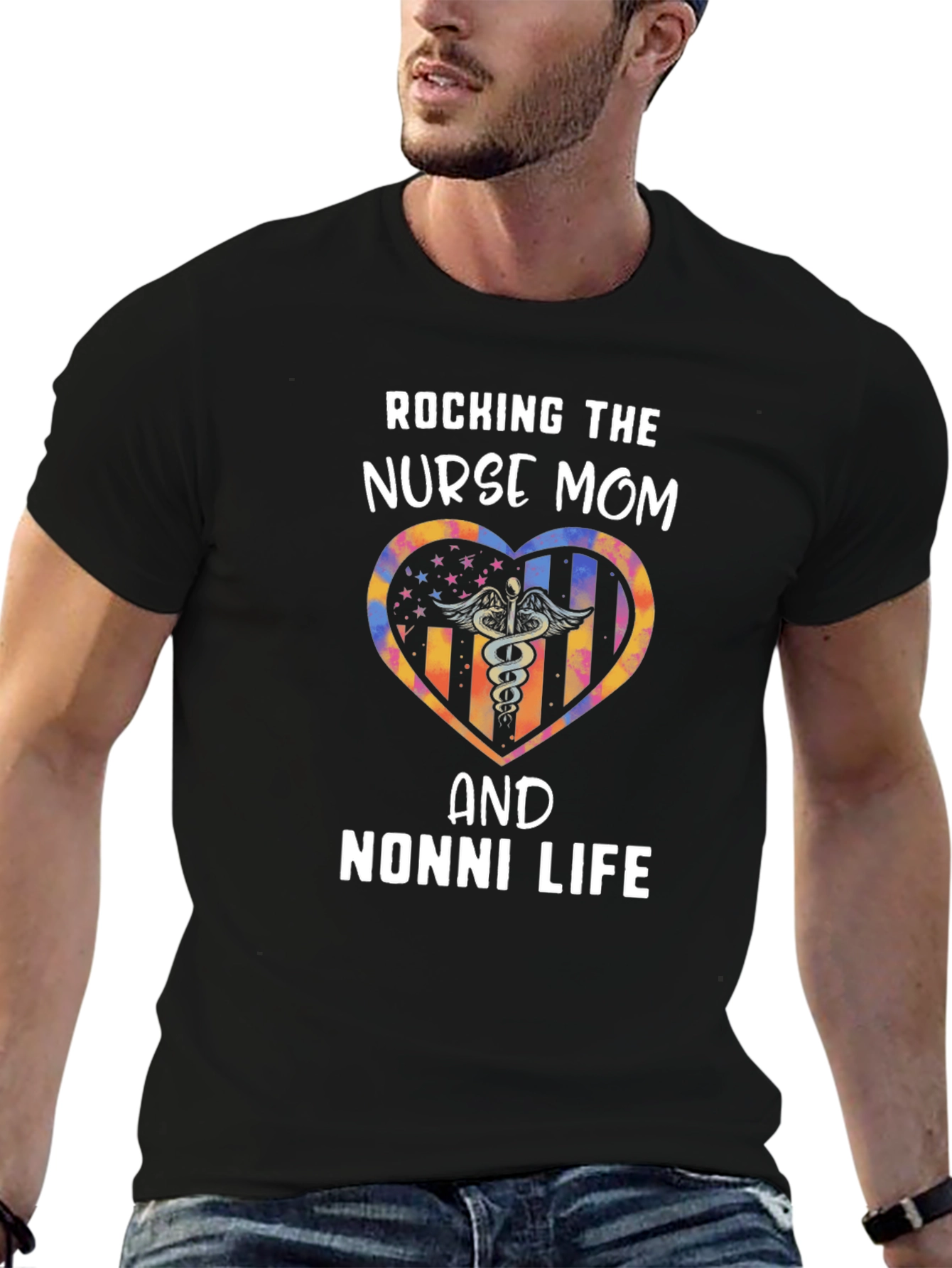 Rocking Nurse Mom & Nonni Life Graphic Tee