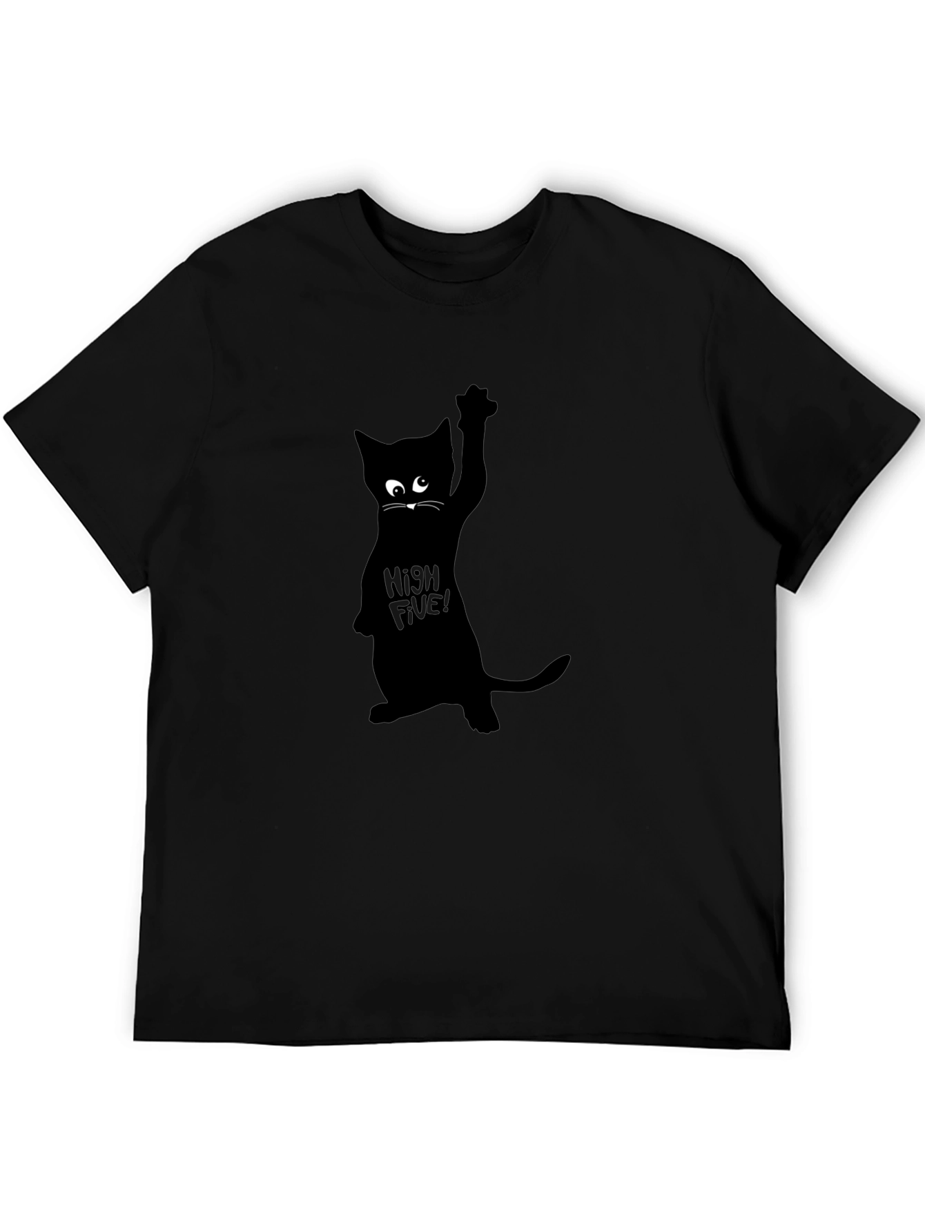Black Cat High Five Graphic Tee - Mens