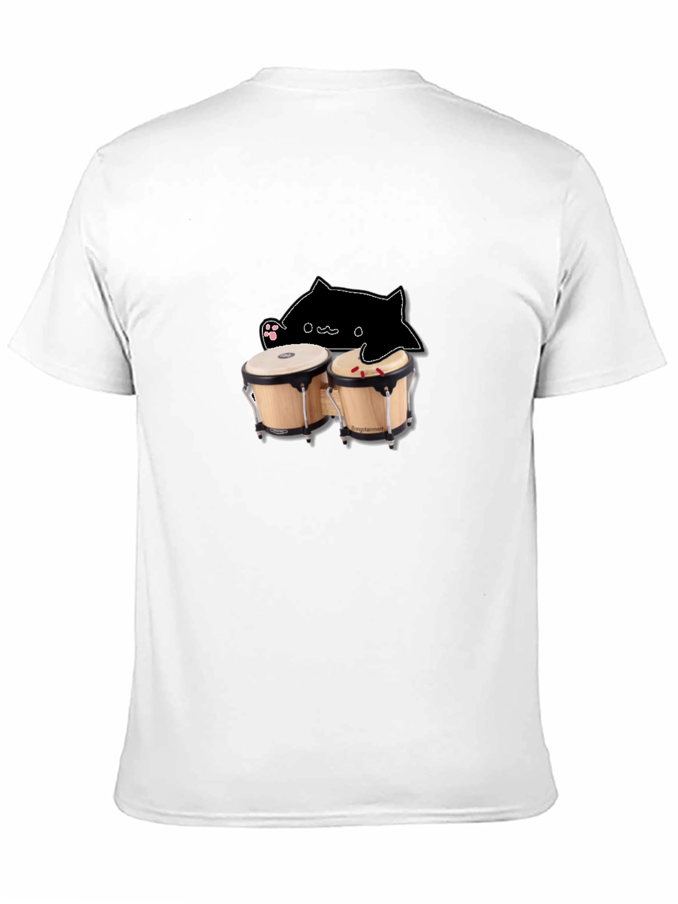 Bongo Cat Black T-Shirt - Musician Humor