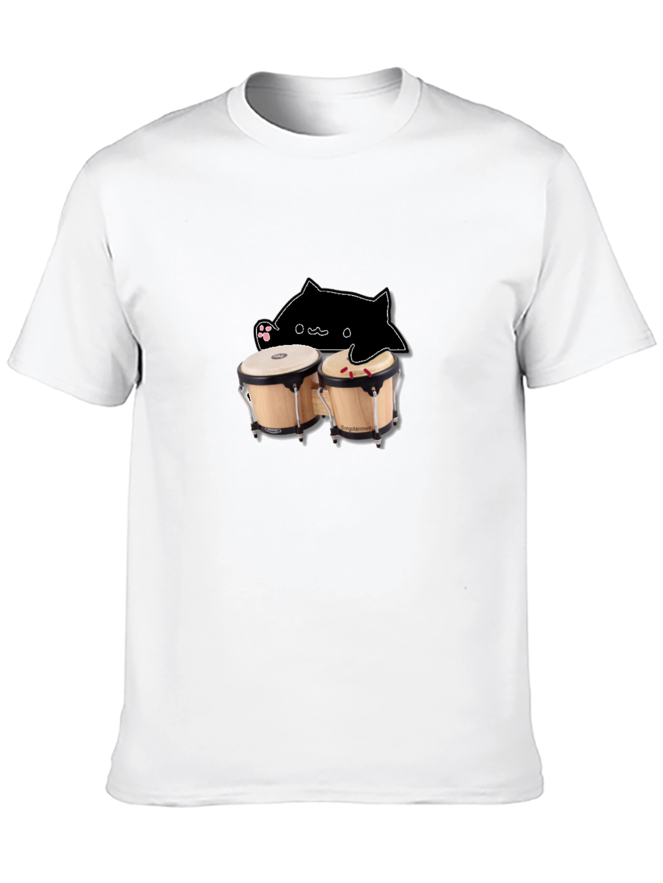 Bongo Cat Black T-Shirt - Musician Humor
