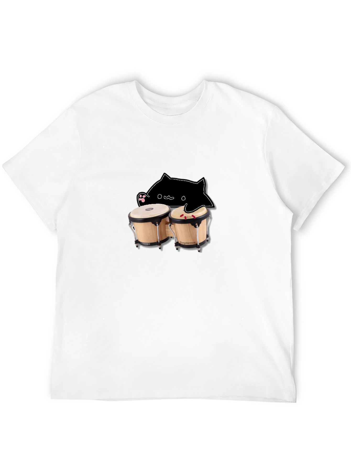 Bongo Cat Black T-Shirt - Musician Humor