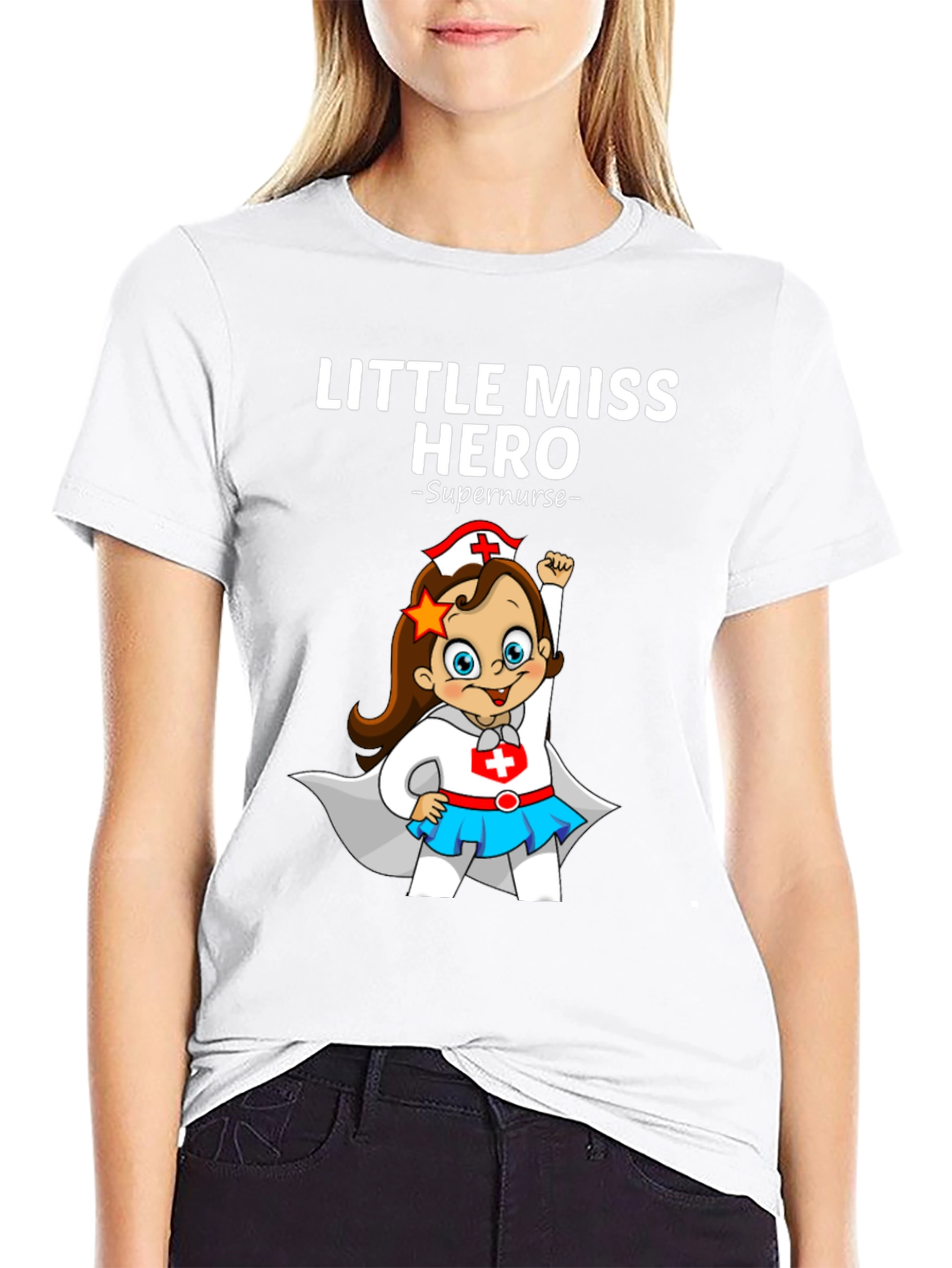 Little Miss Hero Supernurse Graphic T-Shirt