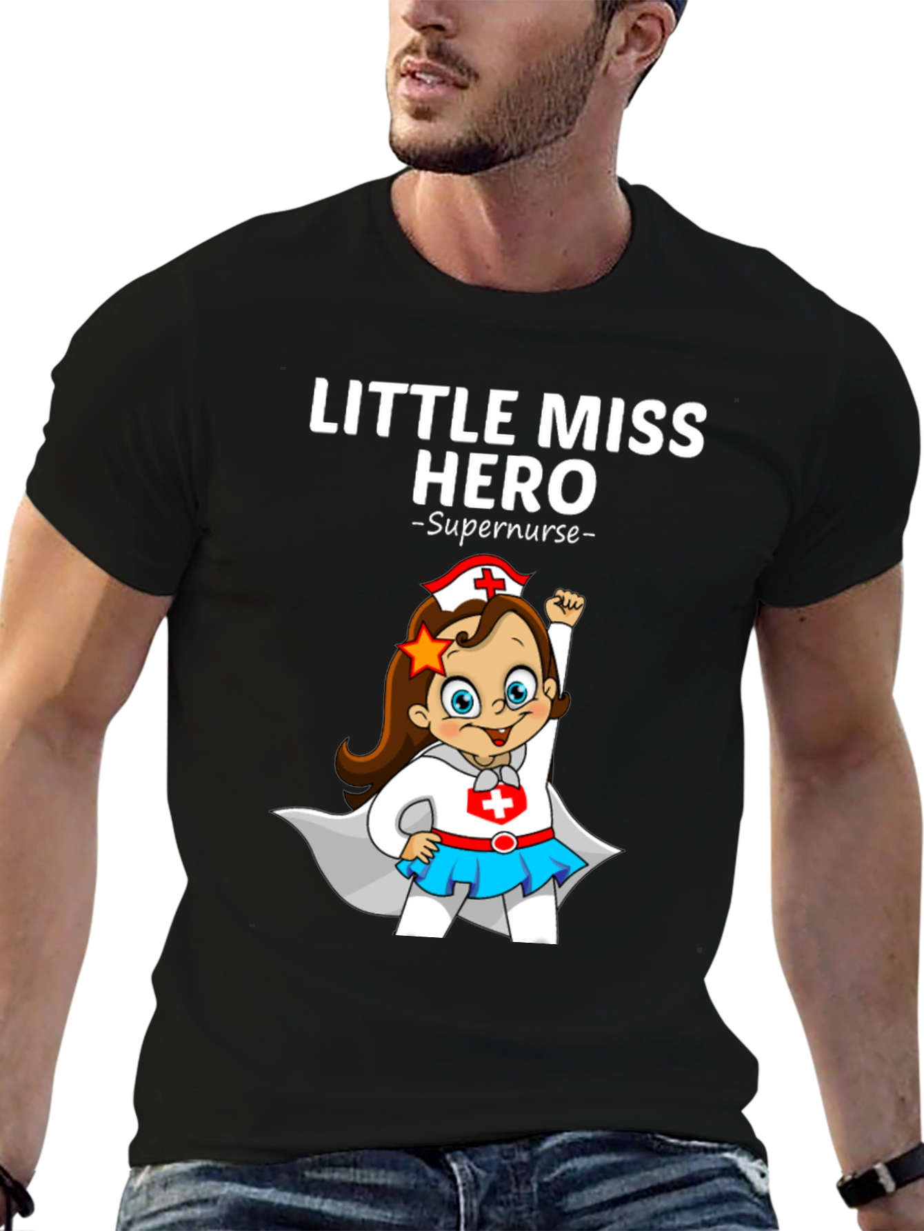 Little Miss Hero Supernurse Graphic T-Shirt