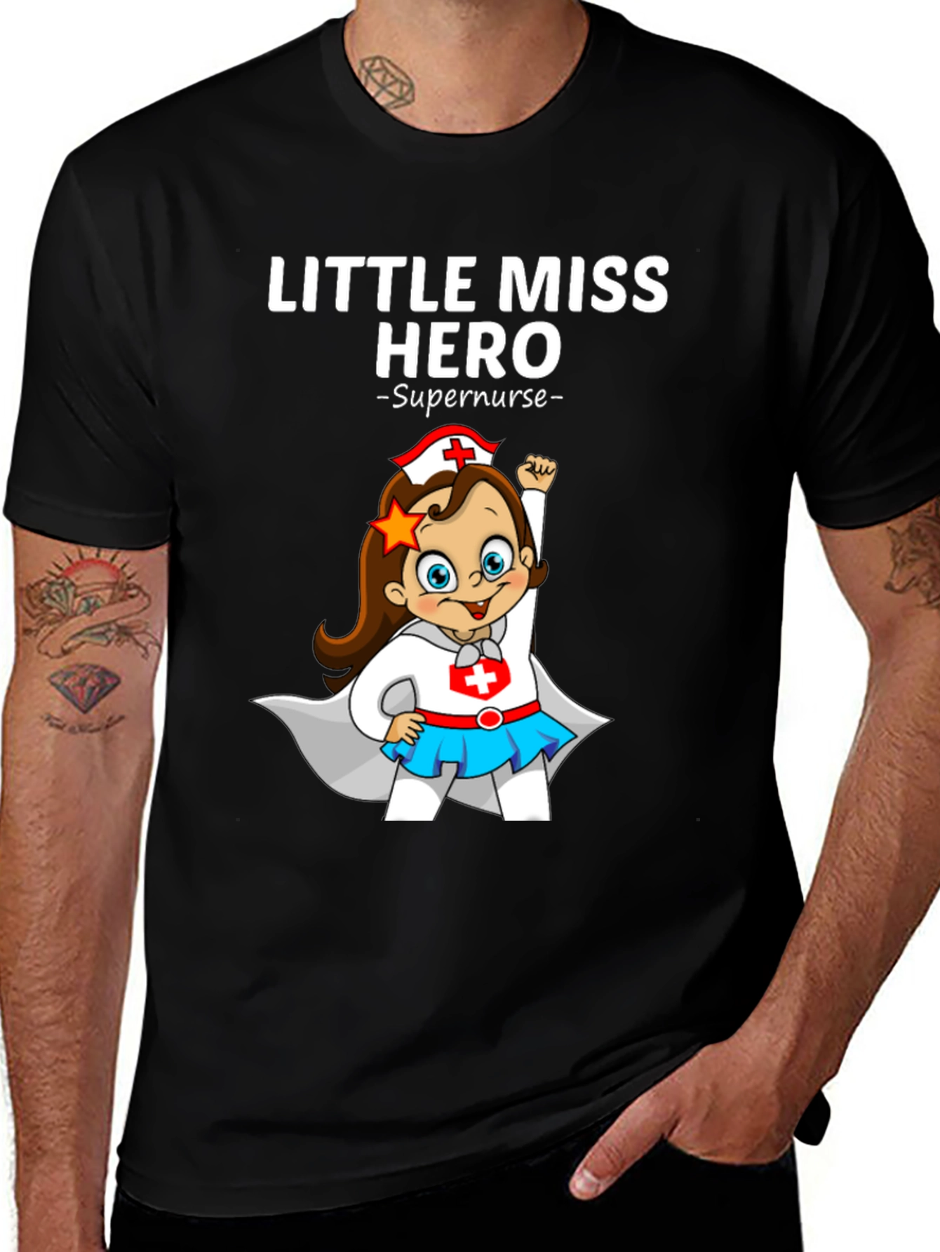Little Miss Hero Supernurse Graphic T-Shirt