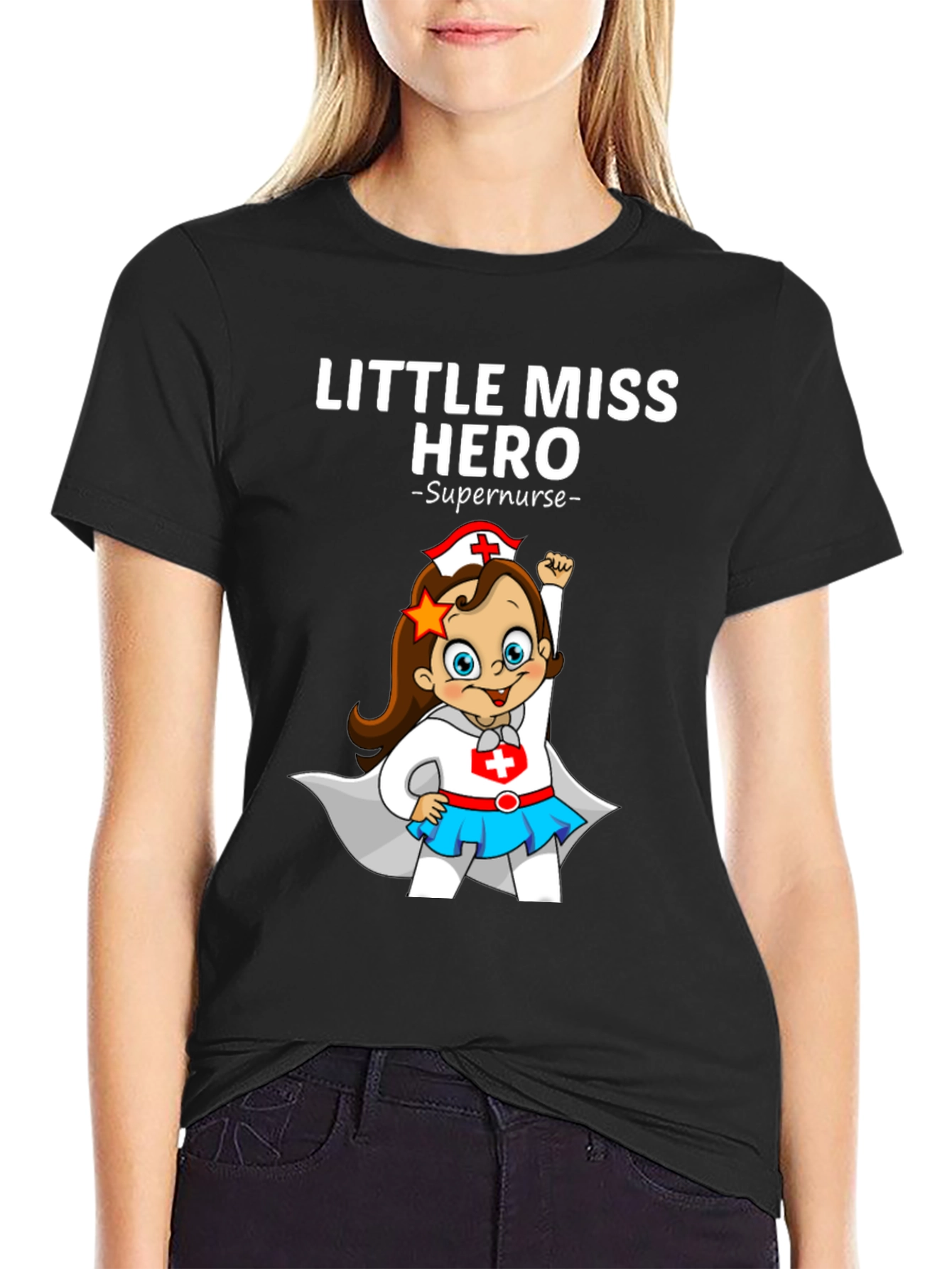 Little Miss Hero Supernurse Graphic T-Shirt