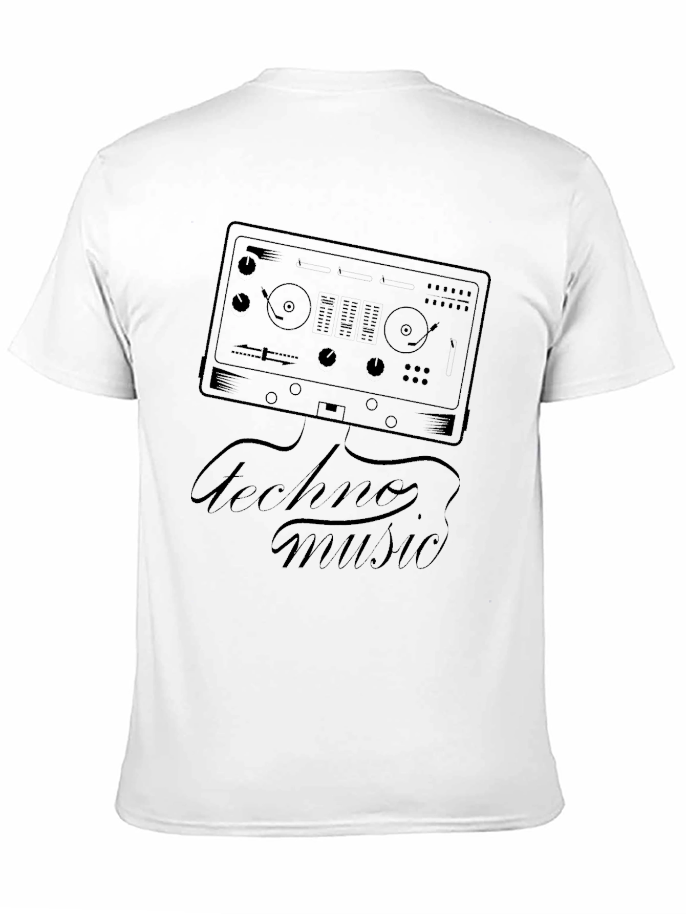 Techno Music Graphic Black T-Shirt