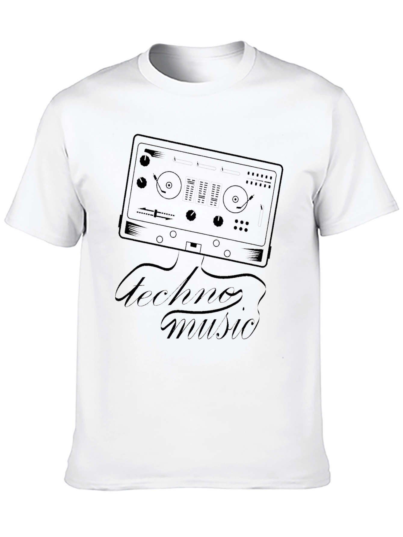 Techno Music Graphic Black T-Shirt