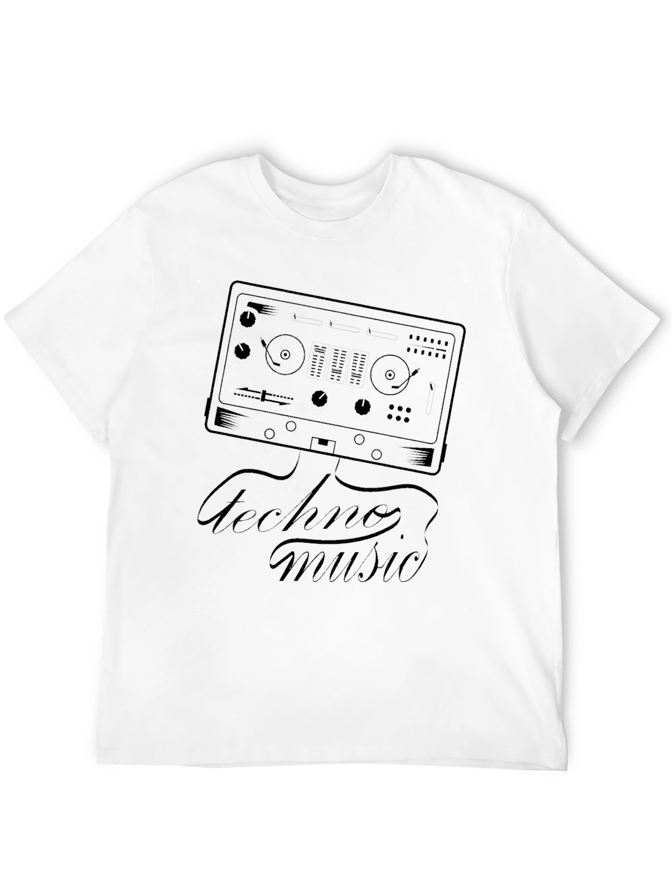 Techno Music Graphic Black T-Shirt