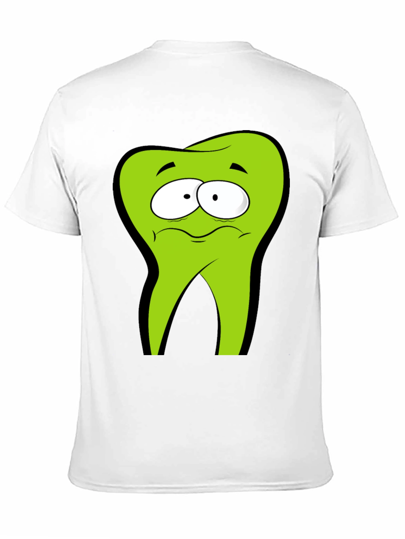 Funny Cartoon Tooth Black T-Shirt