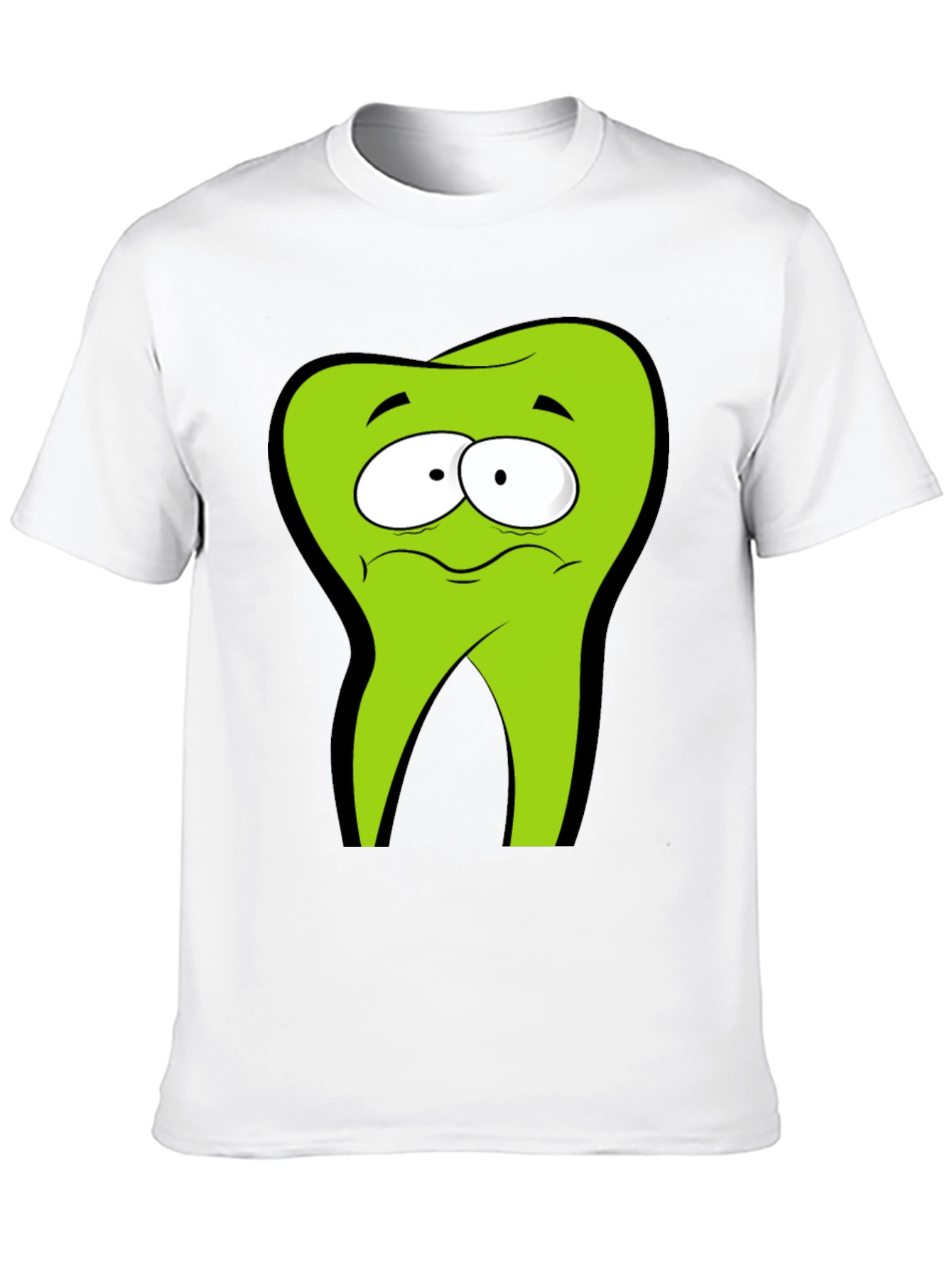 Funny Cartoon Tooth Black T-Shirt