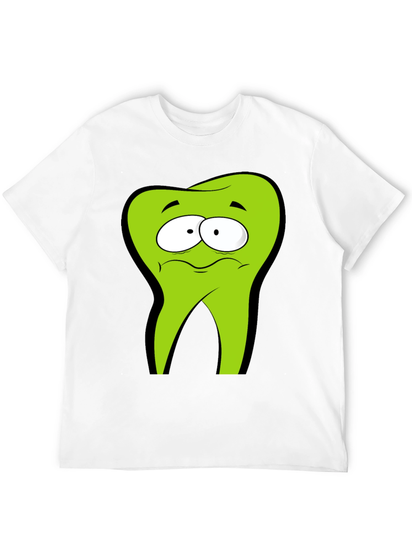 Funny Cartoon Tooth Black T-Shirt