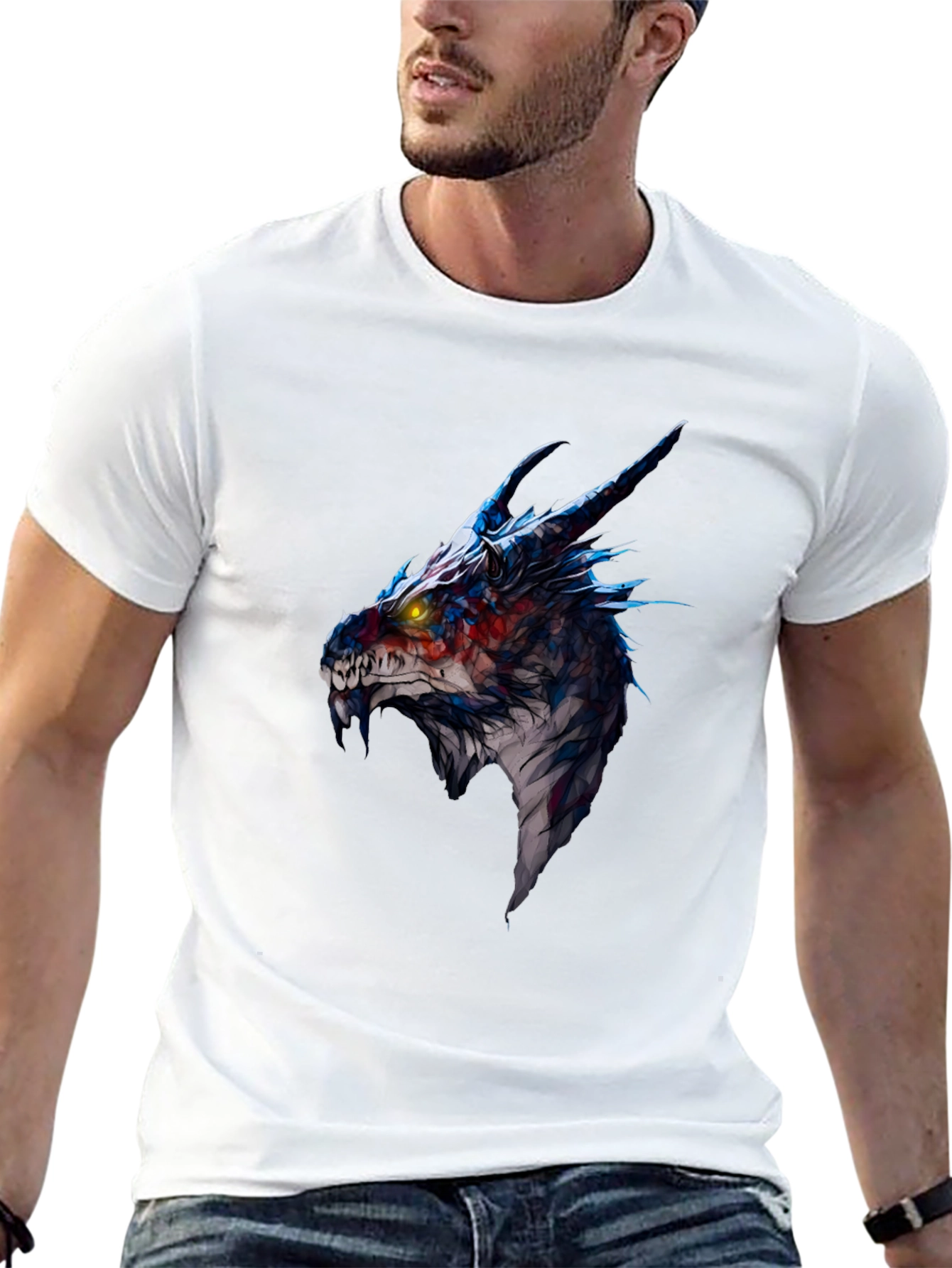 Dragon Head Graphic Black T-Shirt