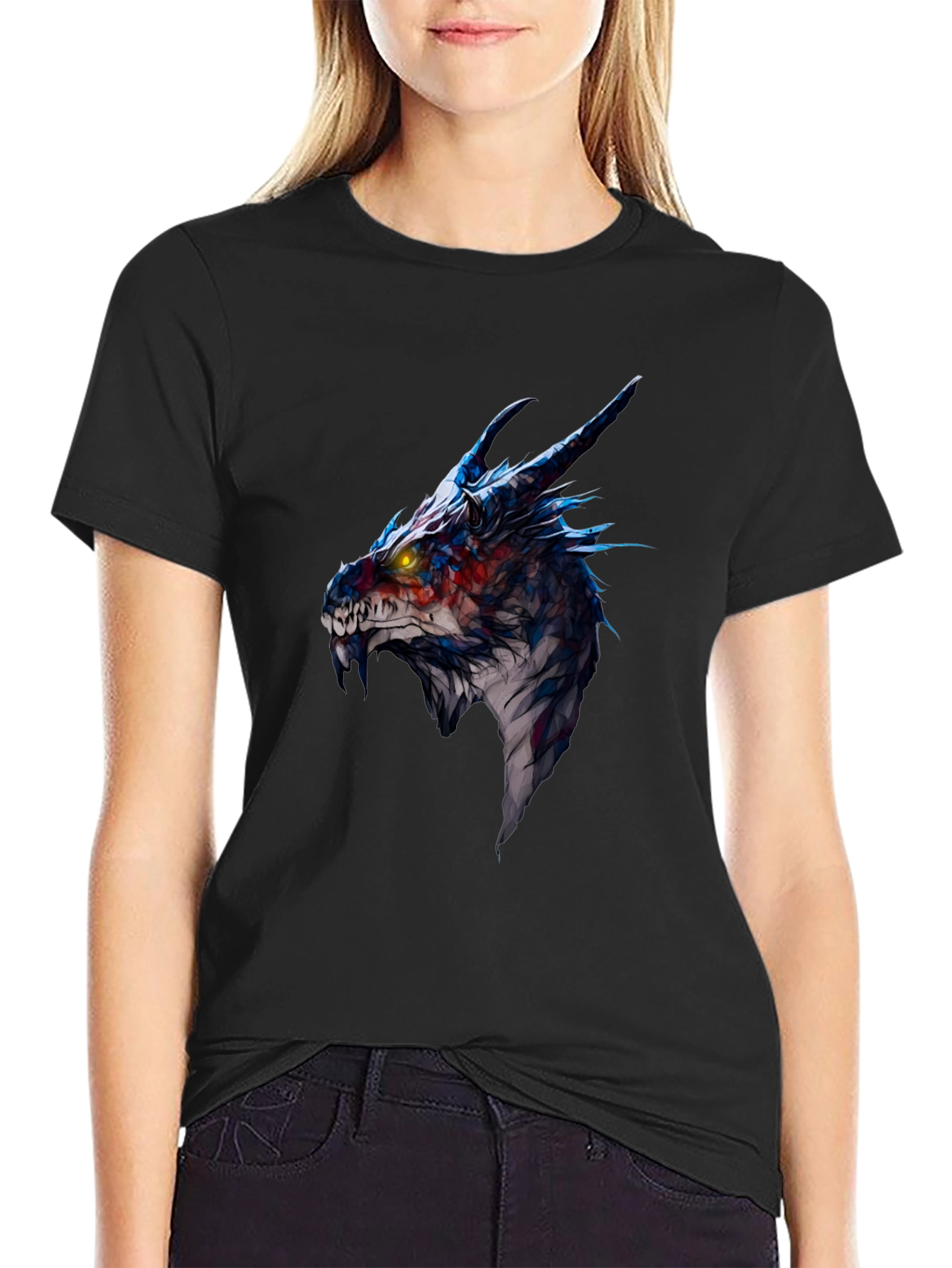 Dragon Head Graphic Black T-Shirt