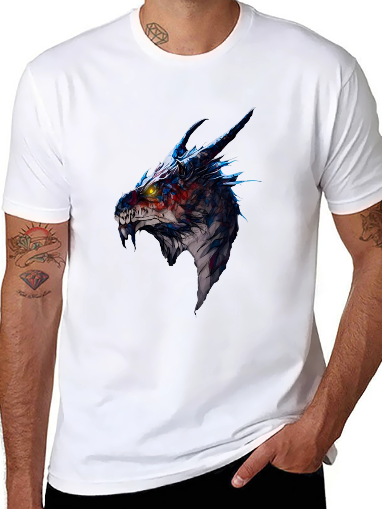 Dragon Head Graphic Black T-Shirt