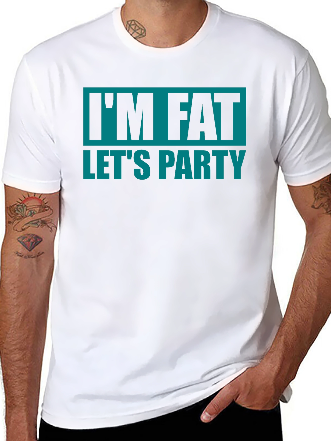Im Fat Lets Party T-Shirt - Funny Graphic Tee
