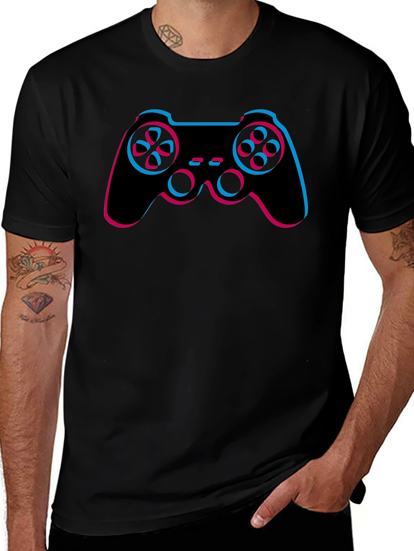Retro Gamer T-Shirt - Black Controller Design