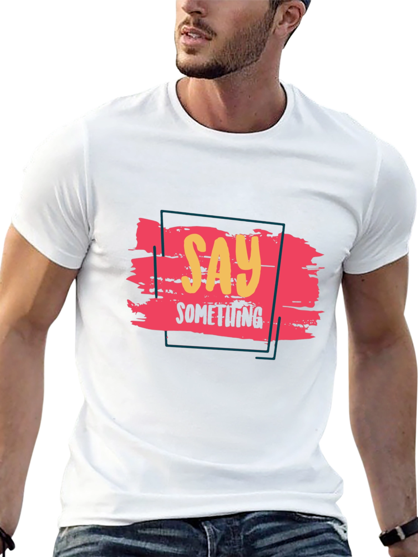 Say Something Graphic Tee - Black