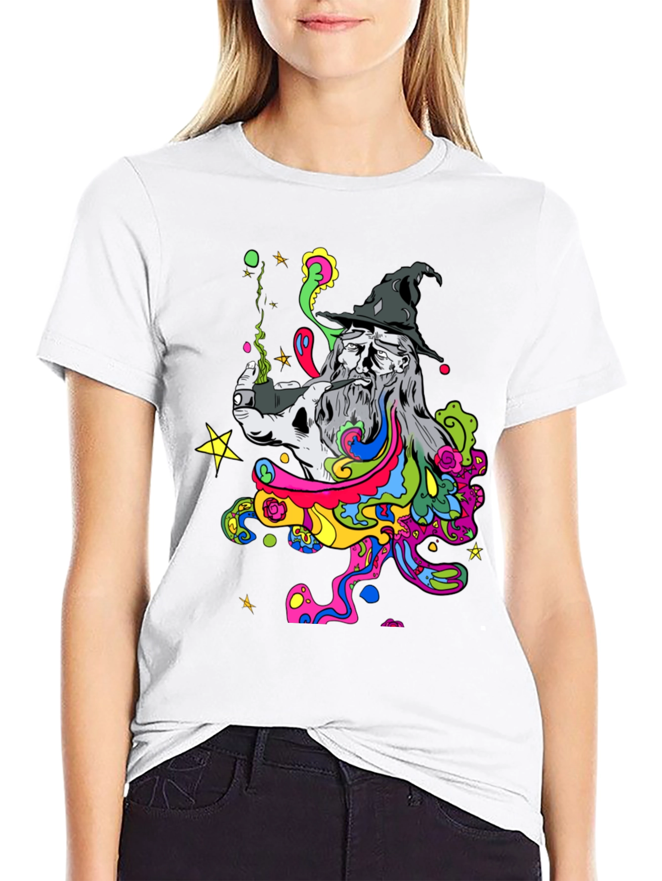 Wizard Smoke T-Shirt - Psychedelic Design