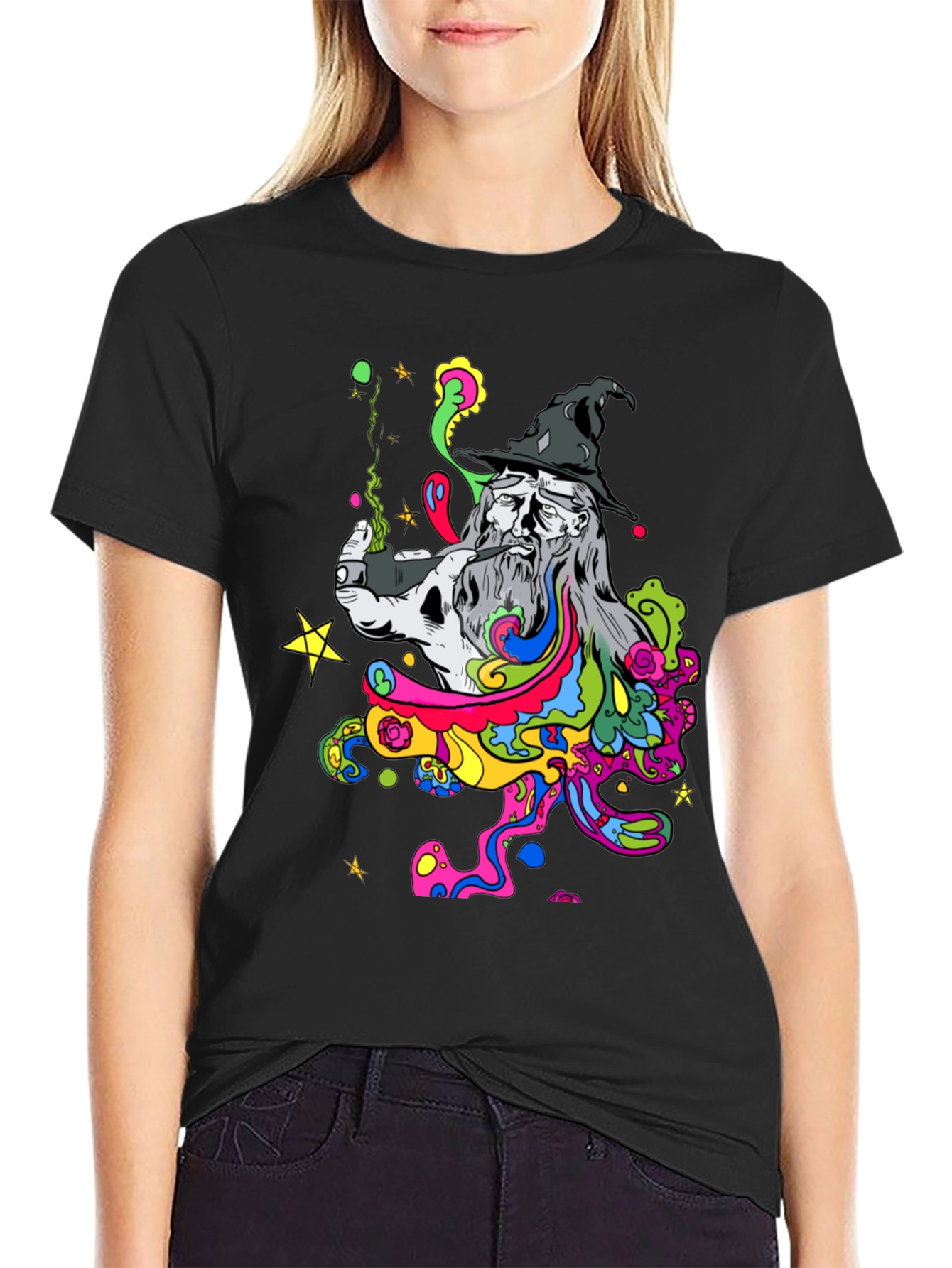 Wizard Smoke T-Shirt - Psychedelic Design
