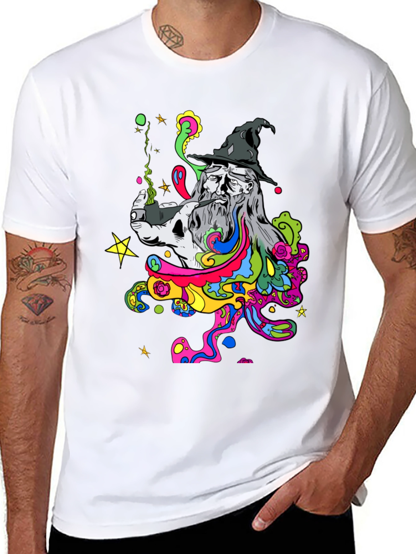 Wizard Smoke T-Shirt - Psychedelic Design