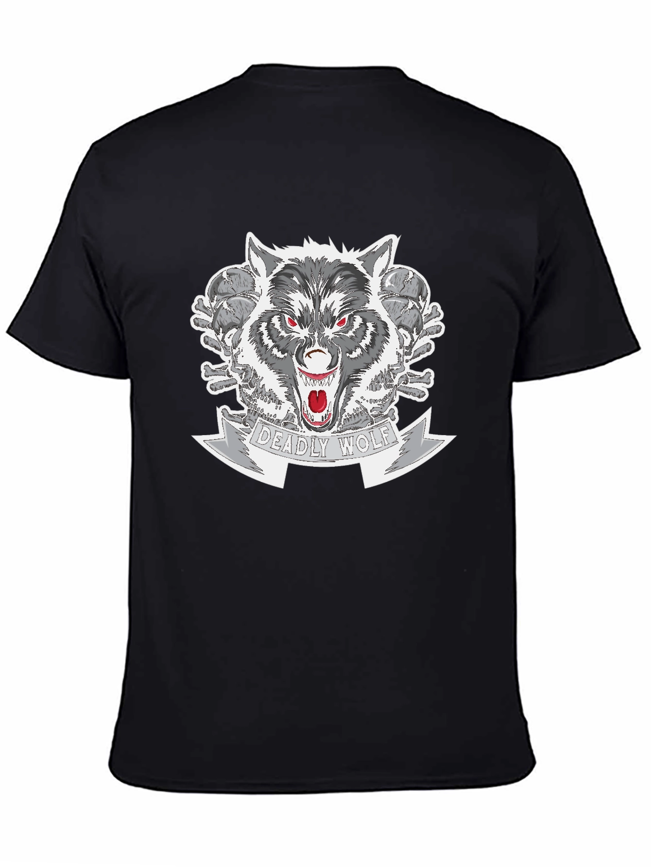 Deadly Wolf Graphic Tee - Black