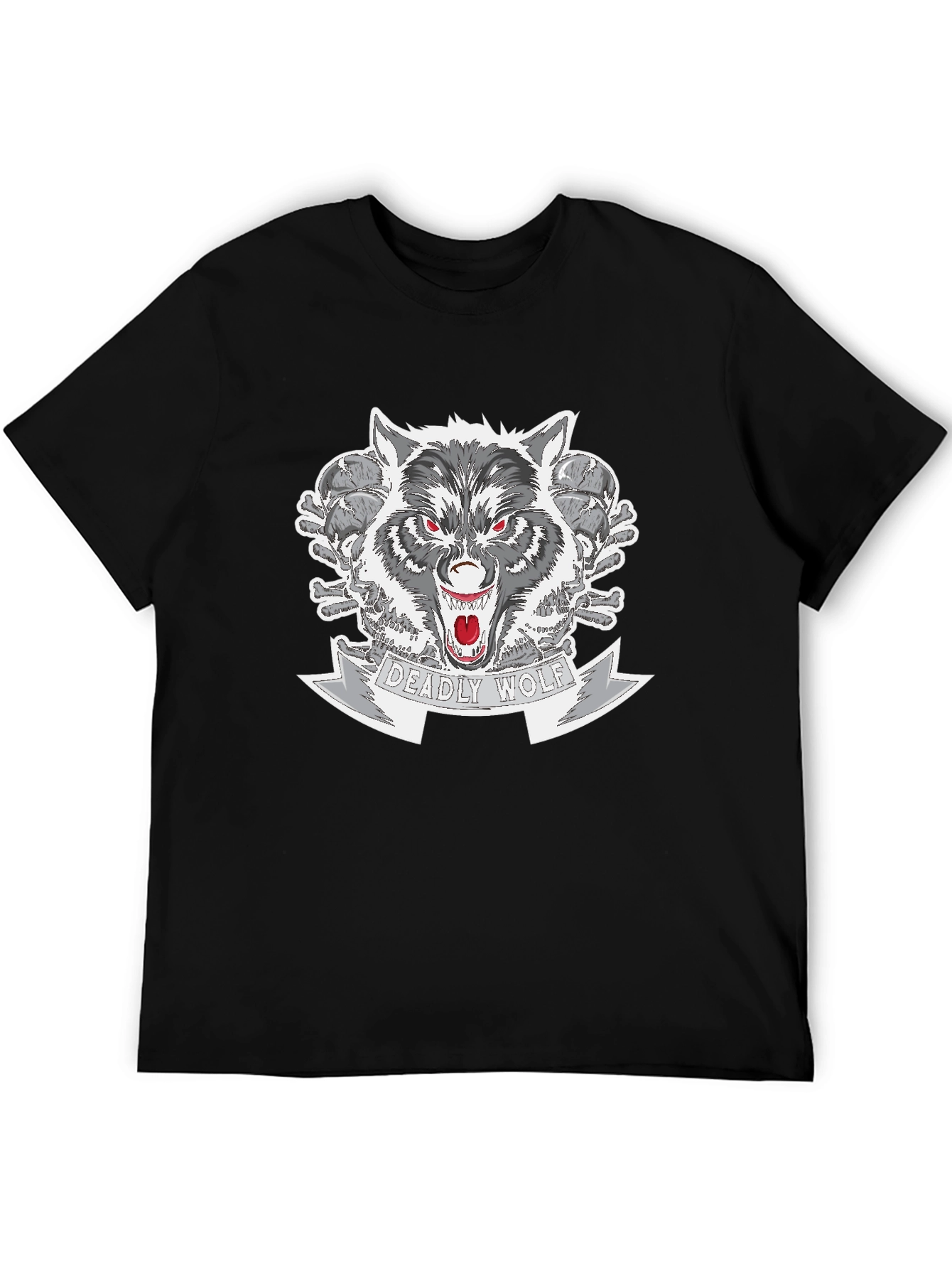 Deadly Wolf Graphic Tee - Black