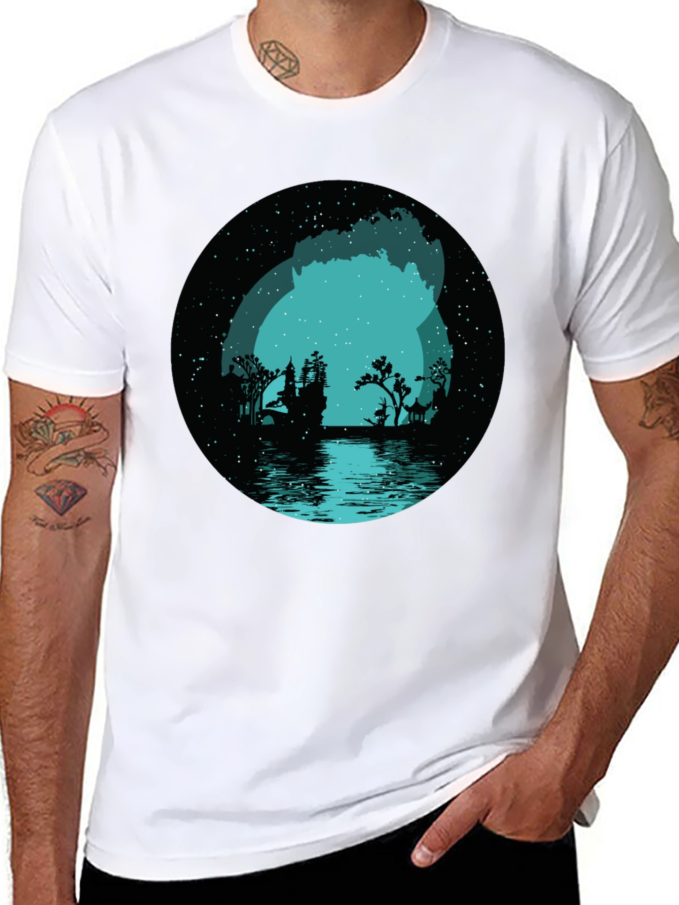 Mystic Lake Silhouette Graphic Tee - Black