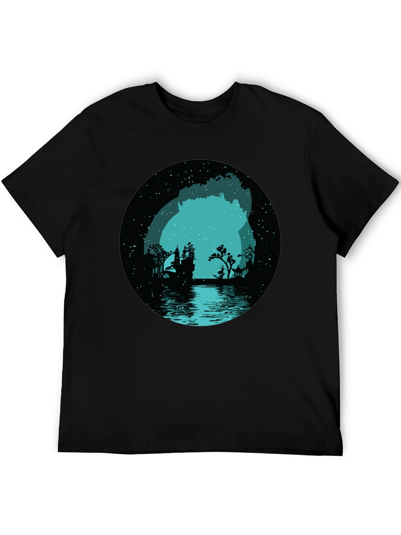 Mystic Lake Silhouette Graphic Tee - Black