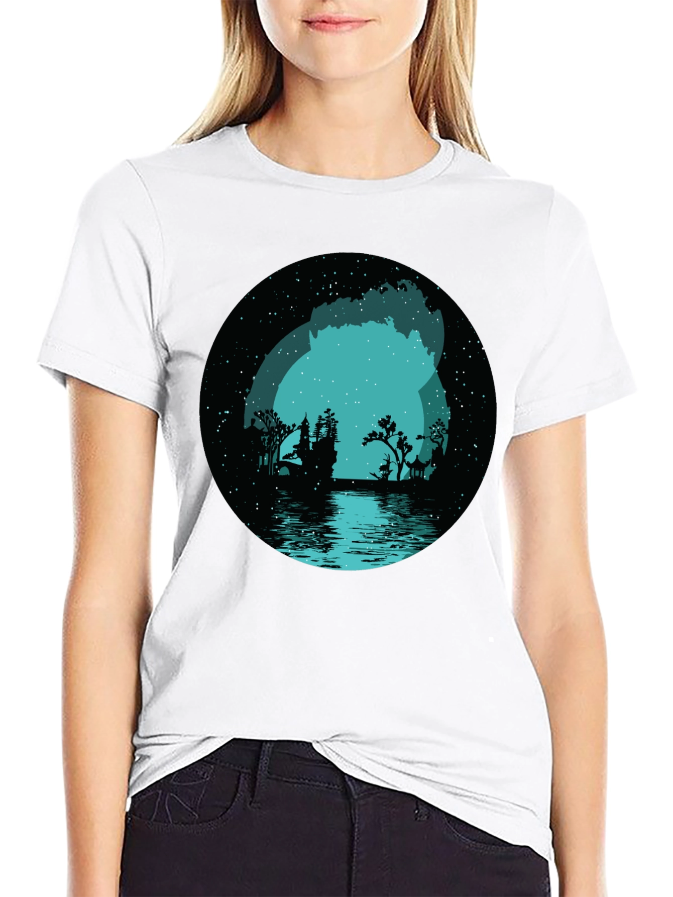 Mystic Lake Silhouette Graphic Tee - Black