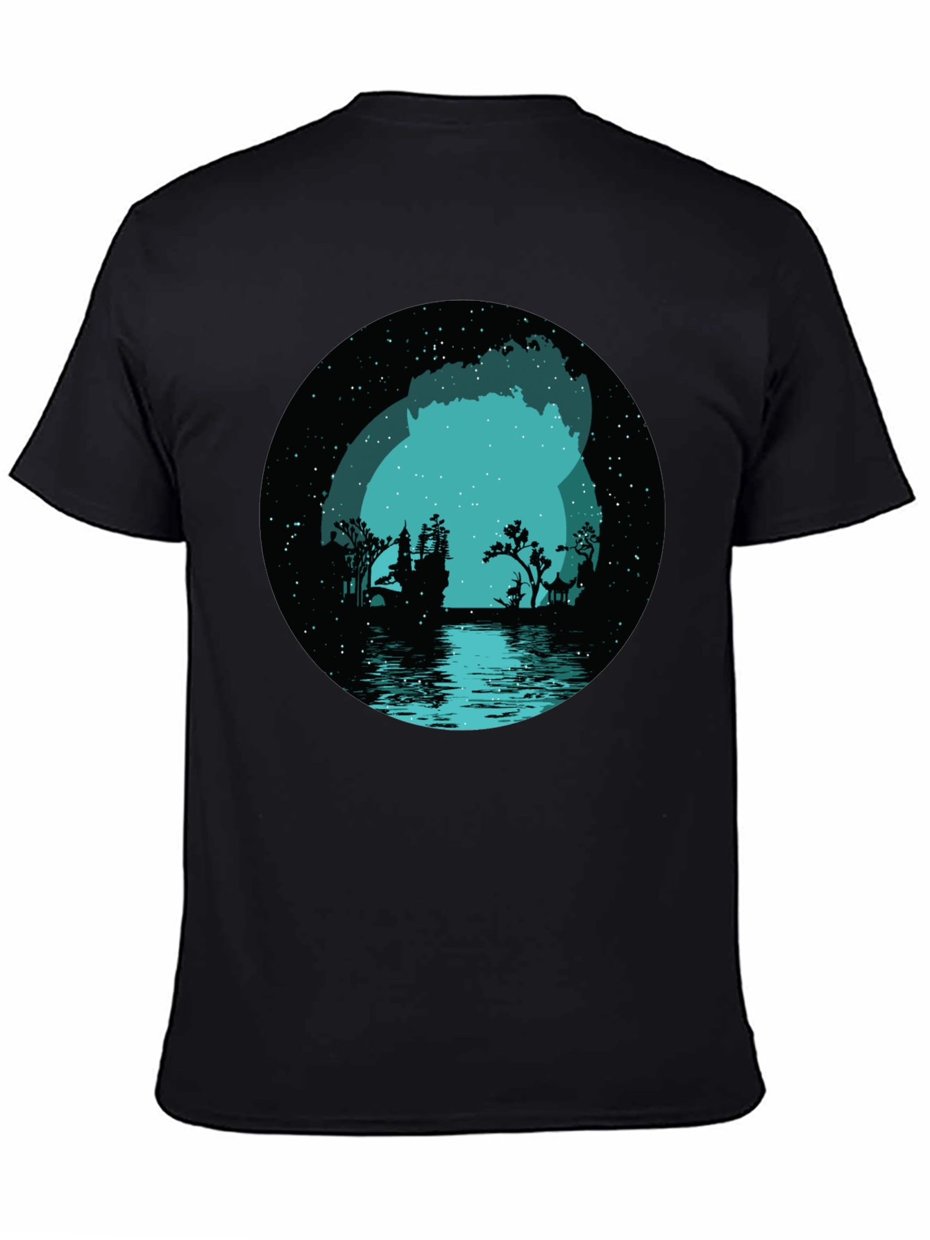 Mystic Lake Silhouette Graphic Tee - Black